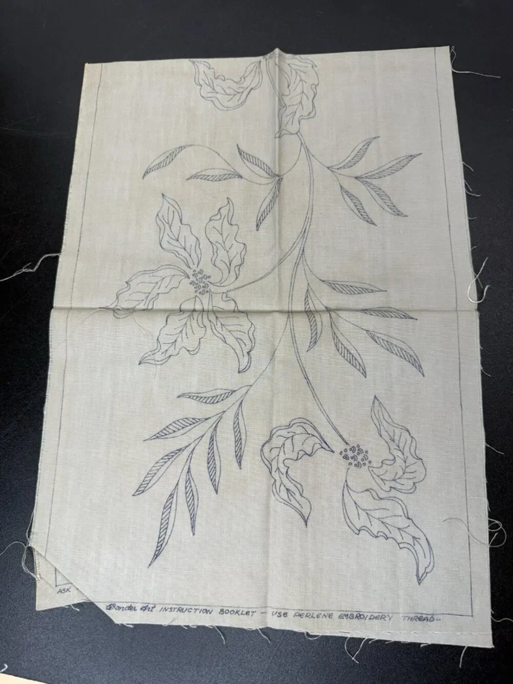 Set If 2 Vintage Embroidery WonderArt Dresser Table Scarf Runners “Poinsettias”